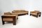 Bastiano Livingroom Set attributed to Tobia Scarpa for Gavina in Wood and Leather, Italy, 1960, Set of 3, Image 14