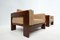 Bastiano Livingroom Set attributed to Tobia Scarpa for Gavina in Wood and Leather, Italy, 1960, Set of 3 4