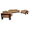 Bastiano Livingroom Set attributed to Tobia Scarpa for Gavina in Wood and Leather, Italy, 1960, Set of 3 1