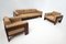 Bastiano Livingroom Set attributed to Tobia Scarpa for Gavina in Wood and Leather, Italy, 1960, Set of 3 11