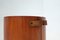 Mueble bar Mid-Century moderno de madera con tiradores de cuero, años 60, Imagen 2