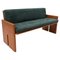 Mid-Century Modern Wood and Green Velvet Sofa, Italy, 1960s, Image 1