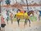 Yves Brayer, Hippodrome d'Auteuil: La Promenade des Chevaux, Original Watercolor, Framed, Image 5