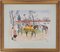 Yves Brayer, Hippodrome d'Auteuil: La Promenade des Chevaux, Original Watercolor, Framed 1