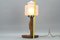 Art Deco Tischlampe aus Holz & Milchglas mit Specht, 1930er 15