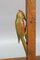 Art Deco Wooden and Frosted Glass Table Lamp with a Woodpecker, 1930s 4