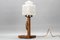 Art Deco Wooden and Frosted Glass Table Lamp with a Woodpecker, 1930s 20