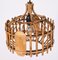 Mid-Century French Riviera Style Bambo & Rattan Rounded Pendant Lamp, 1960s, Image 2