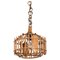 Mid-Century French Riviera Style Bambo & Rattan Rounded Pendant Lamp, 1960s, Image 1