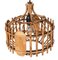 Mid-Century French Riviera Style Bambo & Rattan Rounded Pendant Lamp, 1960s 5