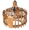 Mid-Century French Riviera Style Bambo & Rattan Rounded Pendant Lamp, 1960s, Image 5