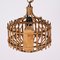 Mid-Century French Riviera Style Bambo & Rattan Rounded Pendant Lamp, 1960s, Image 15