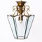 Italian Brass and Beveled Glass Hexagonal Chandelier in the style of Adolf Loos, 1950s, Image 10