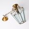 Lampadario esagonale in ottone e vetro smussato nello stile di Adolf Loos, Italia, Immagine 5