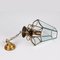 Lámpara de araña italiana hexagonal de latón y vidrio biselado, años 50, Imagen 8