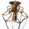 Italian Brass and Beveled Glass Hexagonal Chandelier in the style of Adolf Loos, 1950s 9