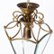 Lámpara de araña italiana hexagonal de latón y vidrio biselado, años 50, Imagen 9