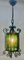 Arts & Crafts Forget and Colored Glass Pendant Lobby Lamp, 1930s 9