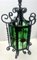 Arts & Crafts Forget and Colored Glass Pendant Lobby Lamp, 1930s, Image 10