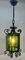 Arts & Crafts Forget and Colored Glass Pendant Lobby Lamp, 1930s 5