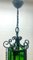 Arts & Crafts Forget and Colored Glass Pendant Lobby Lamp, 1930s, Image 6