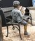 Bronze Garden Bench with Statue of Boy 5