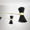 Mid-Century Italian Black Brass Pendant Light, 1950s 6