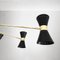 Mid-Century Italian Black Brass Pendant Light, 1950s, Image 6