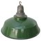 Vintage American Industrial Green Enamel and Glass Pendant Light 3