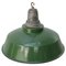 Vintage American Industrial Green Enamel and Glass Pendant Light, Image 3