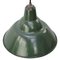 Lámpara colgante industrial británica vintage esmaltada en verde, Imagen 2