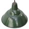 Vintage British Industrial Green Enamel Pendant Light, Image 2