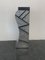 Patinated Silver Leaf Pedestal with Black Lacquered Engraved Lines 11