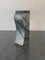 Patinated Silver Leaf Pedestal with Black Lacquered Engraved Lines 8