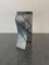 Patinated Silver Leaf Pedestal with Black Lacquered Engraved Lines, Image 8