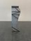 Patinated Silver Leaf Pedestal with Black Lacquered Engraved Lines 7