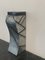 Patinated Silver Leaf Pedestal with Black Lacquered Engraved Lines 12