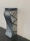 Patinated Silver Leaf Pedestal with Black Lacquered Engraved Lines, Image 12