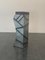 Patinated Silver Leaf Pedestal with Black Lacquered Engraved Lines 9