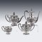 French Silver Tea Service on Tray from Odiot, Paris, 1860s, Set of 5 2