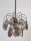 Italian Hanging Lamp with Chrome Frame & Sanded Murano Glass Panes, 1970s 11