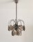 Italian Hanging Lamp with Chrome Frame & Sanded Murano Glass Panes, 1970s, Image 1