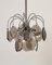 Italian Hanging Lamp with Chrome Frame & Sanded Murano Glass Panes, 1970s, Image 2