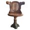 Chaises de Capitaine Pivotantes Antiques avec Sculpture en Bronze de Poisson sur la Base, Set de 6 1