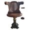 Antique Swivel Captain´s Chairs with Fish Bronze Sculpture on the Base, Set of 6, Image 4