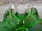 Grüner und klarer Aschenbecher aus Muranoglas 2