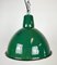 Grüne Industrielle Fabriklampe aus Emaille von Polam, 1960er 2