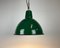 Lámpara de fábrica industrial de esmalte verde de Polam, años 60, Imagen 11