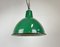 Grüne Industrielle Fabriklampe aus Emaille von Polam, 1960er 6