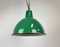 Lámpara de fábrica industrial de esmalte verde de Polam, años 60, Imagen 6